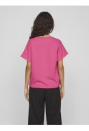 Women T-shirt Vila Vifrotea V-Neck Cabernet