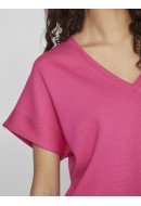 Women T-shirt Vila Vifrotea V-Neck Cabernet