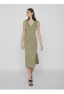 Rochie Vila Vimodala V-Neck S/L Midi Oil Green
