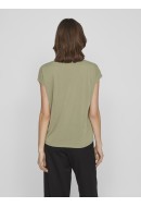 Women T-shirt Vila Vimodala V-Neck Oil Green