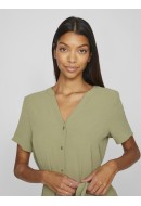 Dress Vila Vijosa V-Neck Shirt Oil Green