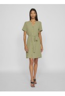 Dress Vila Vijosa V-Neck Shirt Oil Green