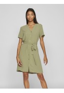 Dress Vila Vijosa V-Neck Shirt Oil Green
