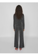Pantaloni Dama Vila Vieleina Hw Wide Black Beauty/Silver Lurex