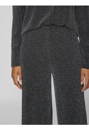 Pantaloni Dama Vila Vieleina Hw Wide Black Beauty/Silver Lurex