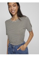 Tricou Dama Vila Vijubia O-Neck Black Beauty/Birch