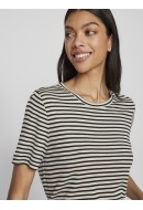 Tricou Dama Vila Vijubia O-Neck Black Beauty/Birch