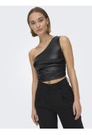 Bluza Dama Only Onlpi Faux Leather One Shoulder Black