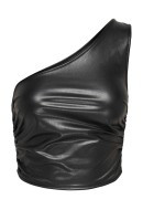 Bluza Dama Only Onlpi Faux Leather One Shoulder Black