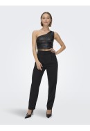 Bluza Dama Only Onlpi Faux Leather One Shoulder Black