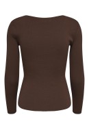 Women Sweater Only Onlsally Rib V-Neck Hot Fudge