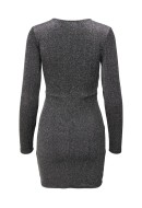 Rochie Only Rich Twist Glitter Black/Silver