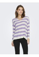 Pulover Dama Onlamalia V-Neck Purple Rose /Cloud Dancer