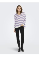 Women Sweater Onlamalia V-Neck Purple Rose /Cloud Dancer