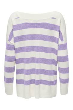 Pulover Dama Onlamalia Boatneck Purplerose /Cloud Dancer