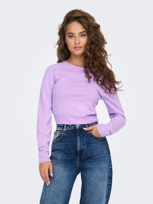 Pulover Dama Only Onlsunny Short O-Neck Purple Rose