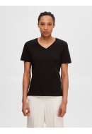 Tricou Dama Selected Slfvessential V-Neck Black