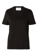 Tricou Dama Selected Slfvessential V-Neck Black