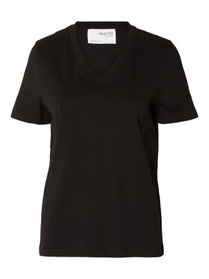 Tricou Dama Selected Slfvessential V-Neck Black