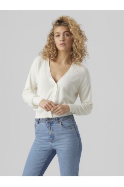 Cardigan Dama Vero Moda Vmnewlexsun Short V-Neck Snow White