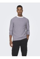 Pulover Barbati Only&Sons Onsdextor 12 Wash Raglan Purple Ash