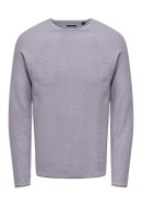 Men Sweater Only&Sons Onsdextor 12 Wash Raglan Purple Ash