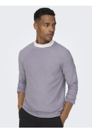 Men Sweater Only&Sons Onsdextor 12 Wash Raglan Purple Ash