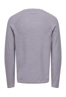 Men Sweater Only&Sons Onsdextor 12 Wash Raglan Purple Ash