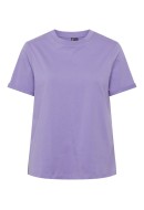 Women T-shirt Pieces Pcria Fold Up Solid Paisley Purple
