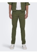 Pantaloni Barbati Only&Sons Onsloom Life Slim Twill 4452 Olive Night