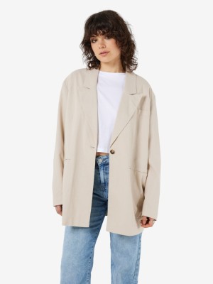Women Blazer Noisy May Nmmill Linen Peyote
