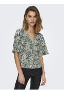 Women Blouse Jacqueline De Young Jdysoro 2/4 Wrap Black/Green Mult