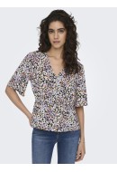 Bluza Dama Jdy Jdysoro 2/4 Wrap Black/Pink Multi