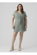 Dress Vero Moda Curve Vmcaro Short Chinois Green/Dots