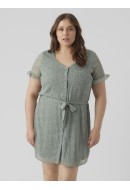 Dress Vero Moda Curve Vmcaro Short Chinois Green/Dots