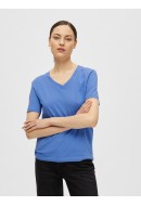 Tricou Dama Selected Slfvessential V-Neck Ultramarine
