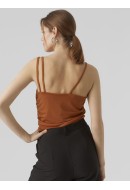 Maieu Dama Vero Moda Vmezra Rouching Singlet Mocha Bisque