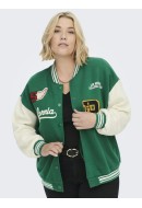 Jacheta Dama Only Carsophia Bomber Green Jacket/ White