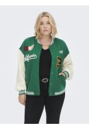 Women Jacket Only Carsophia Bomber Green Jacket/ White