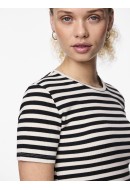 Tricou Dama Pieces Pcruka Cloud Dancer/Black