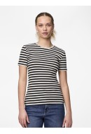 Tricou Dama Pieces Pcruka Cloud Dancer/Black