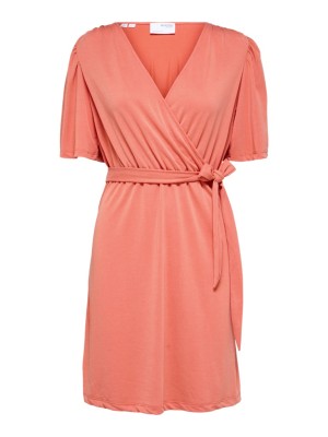 Rochie Selected Slflenia Short Wrap Emberglow