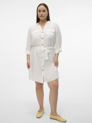 Dress Vero Moda Curve Vmbumpy Shirt Snow White