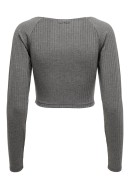 Women Blouse Only Play Onpdia Crop Wrap Dark Grey Melange