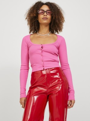 Cardigan Dama Jjxx Jxfunny Str Rib French Carmine Rose