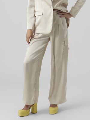 Pantaloni Dama Vero Moda Vmlanalivia Hr Wide Satin Pumice Stone