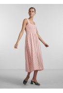 Rochie Pieces Pccorah Strap Midi Hot Coral/White Stripe