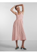Rochie Pieces Pccorah Strap Midi Hot Coral/White Stripe