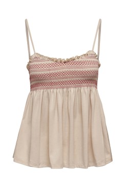 Maieu Dama Only Onlirna Smock Mic Warm Sand