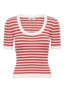 Pulover Dama Jdyaya O-Neck Cloud Dancer /Red Stripe